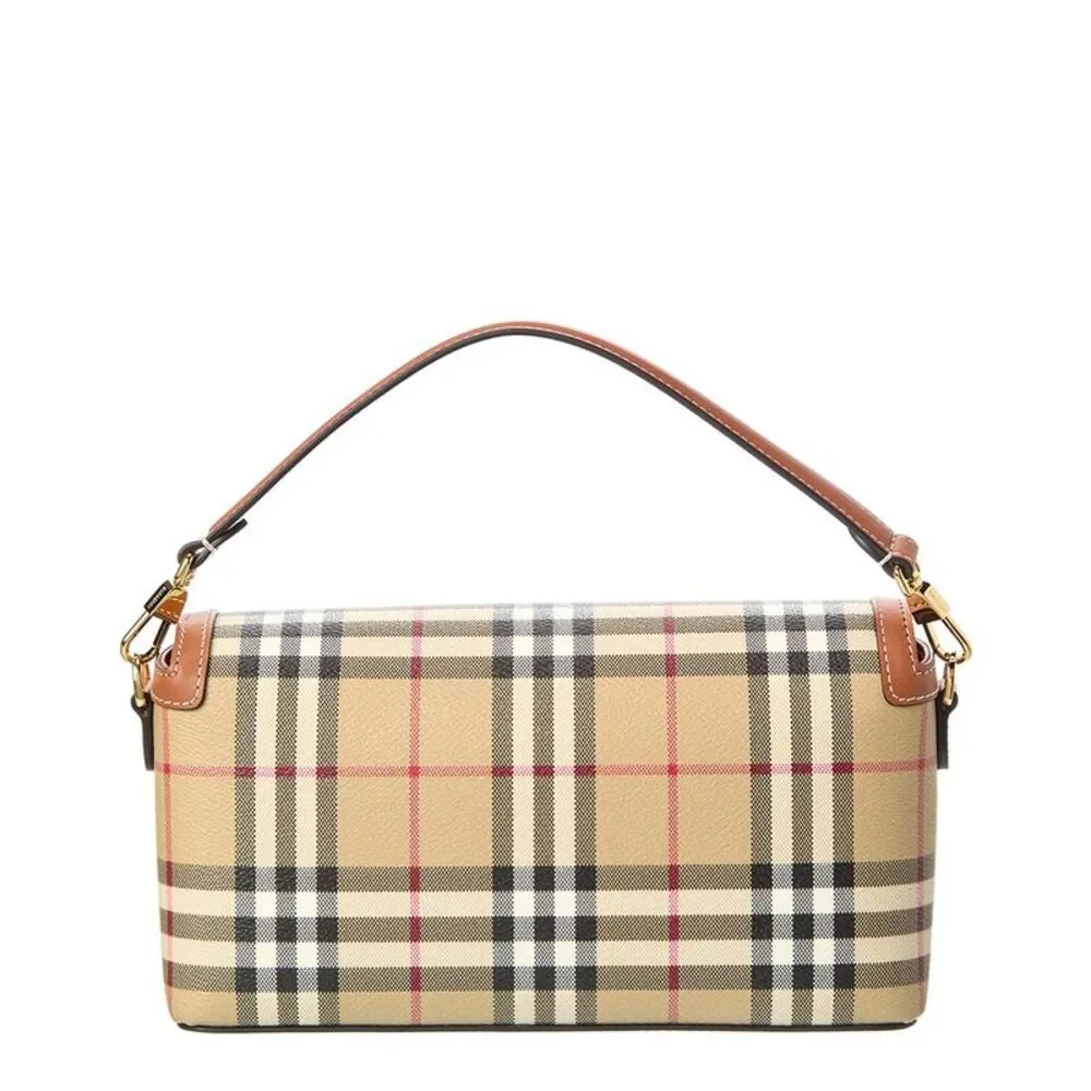 Burberry Check E-Canvas & Leather Shoulder Bag - Picture 2 of 4